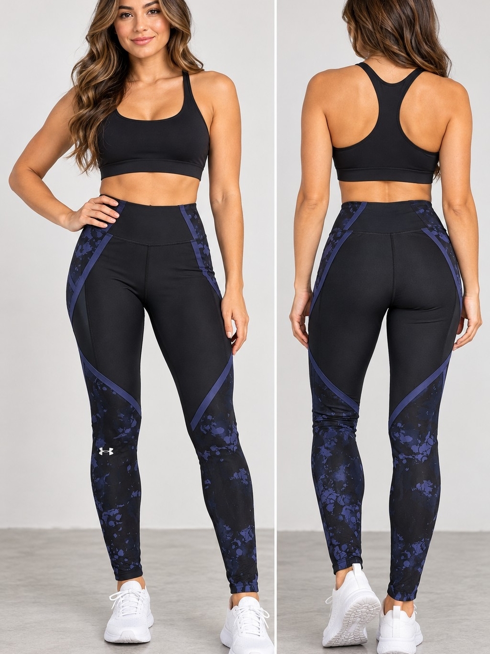 Under Armour Black & Navy High-Rise Performance Leggings
